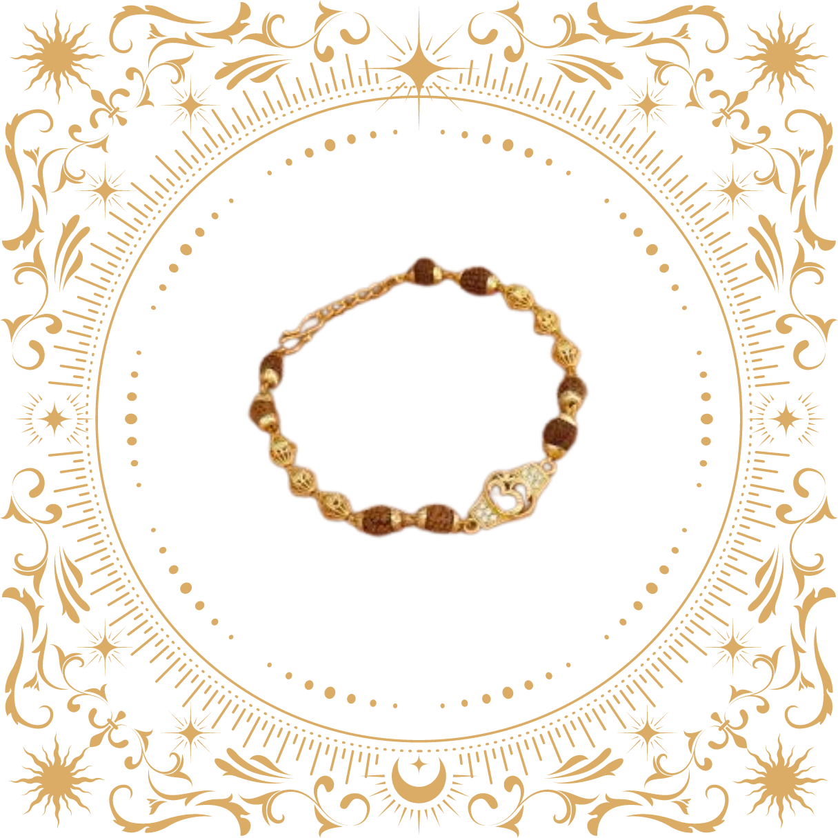 Lord Shiva Faith & Trust Brass Gold Plated Brass Om Mens Kada