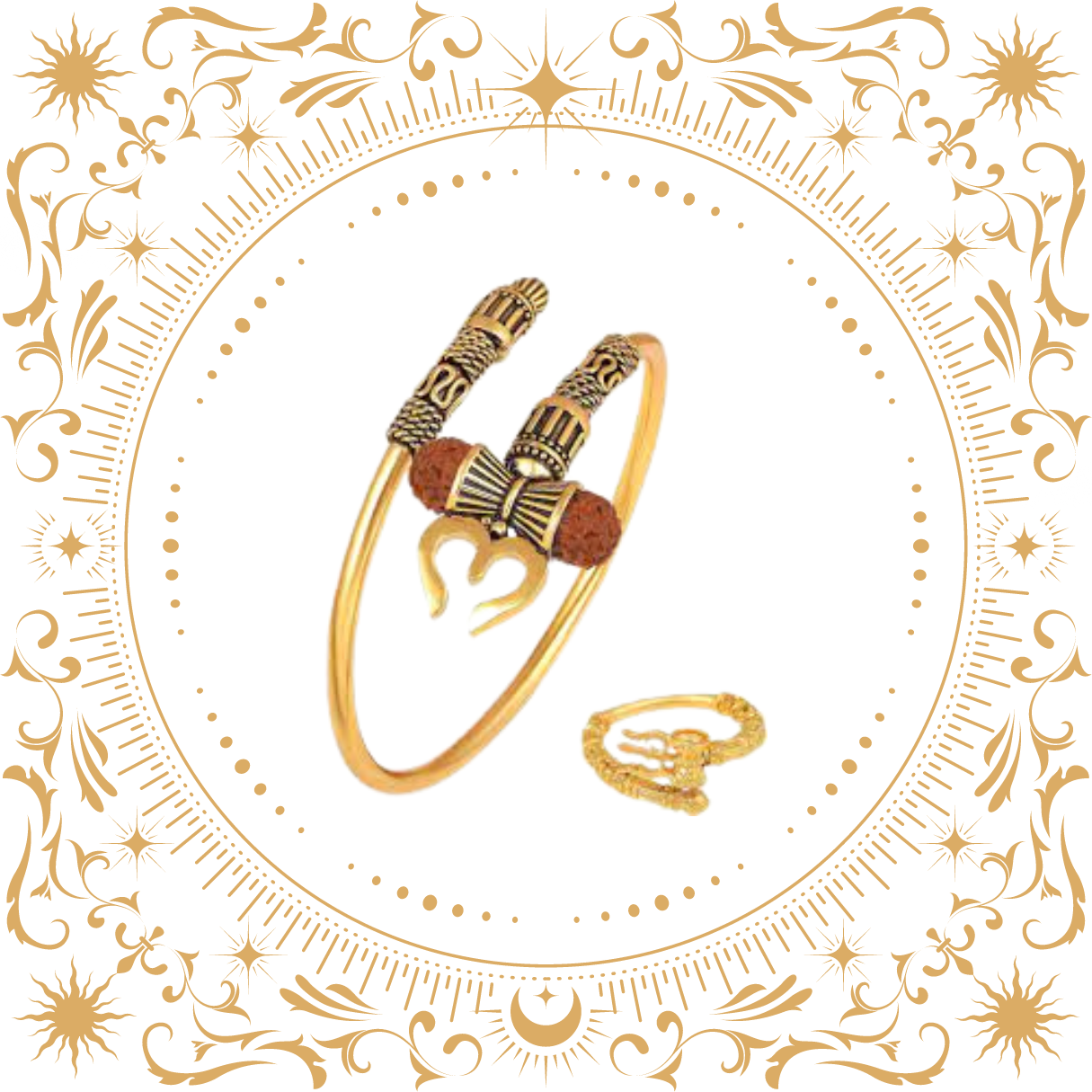 Gold Plated Rudraksha Bracelet