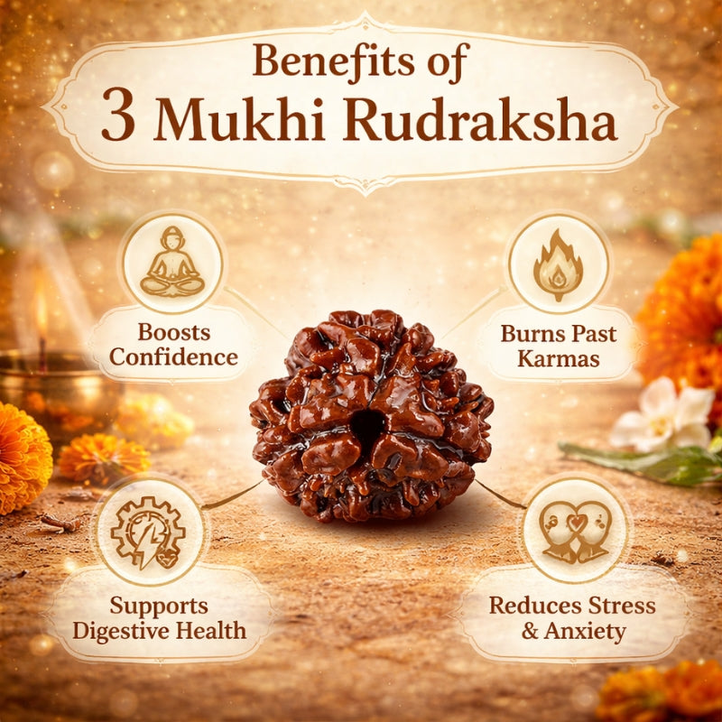 3 Mukhi Rudraksha Original